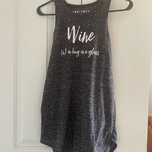 Boxlunch womens charcoal gray tank for wine lovers -medium